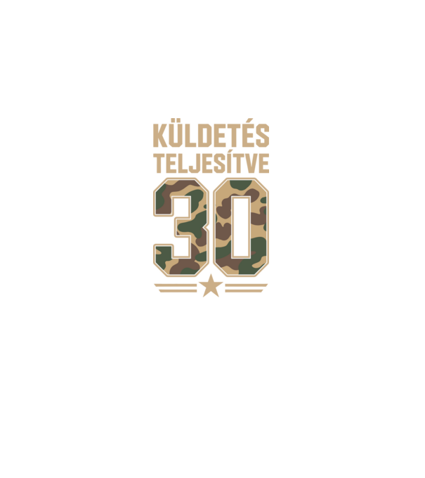Küldetés teljesítve 30 minta fekete pólón