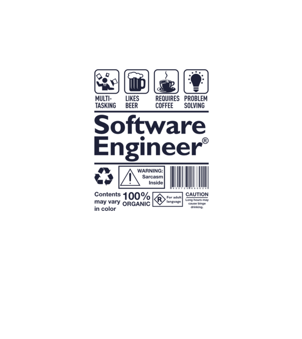 Software Engineer minta fehér pólón