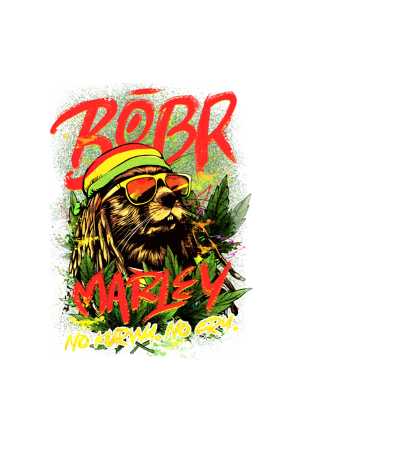 BÓBR MARLEY minta fekete pólón