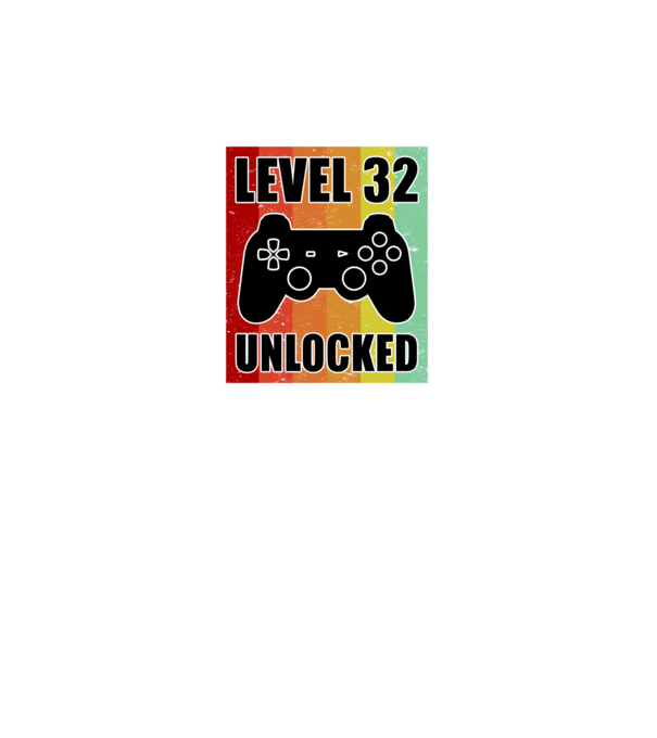 level 32 unlocked retro gamer minta fekete pólón