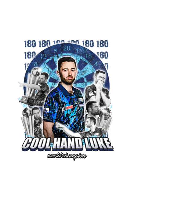 Luke Humphries World Champion minta fekete pólón