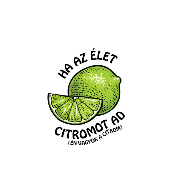Tequila és citrom fekete minta fehér pólón