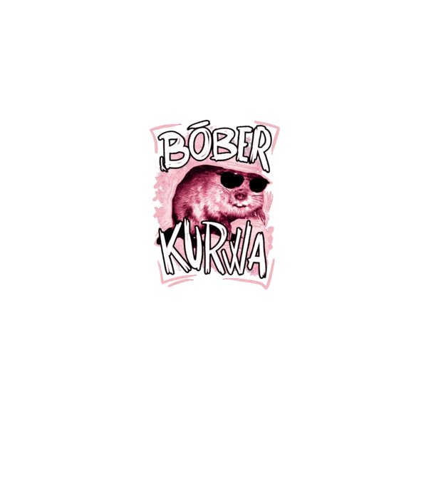 Bóber WTF minta fekete pólón