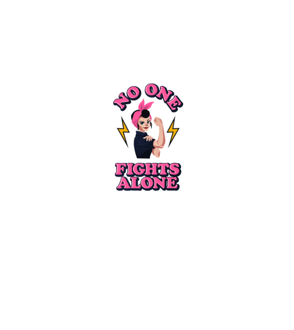 No one fights alone pinup minta szürke pólón
