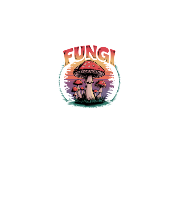 Fungi retro minta fekete pólón