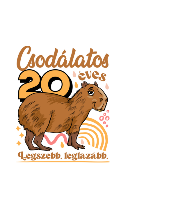 Capybara 20 éves minta fehér pólón