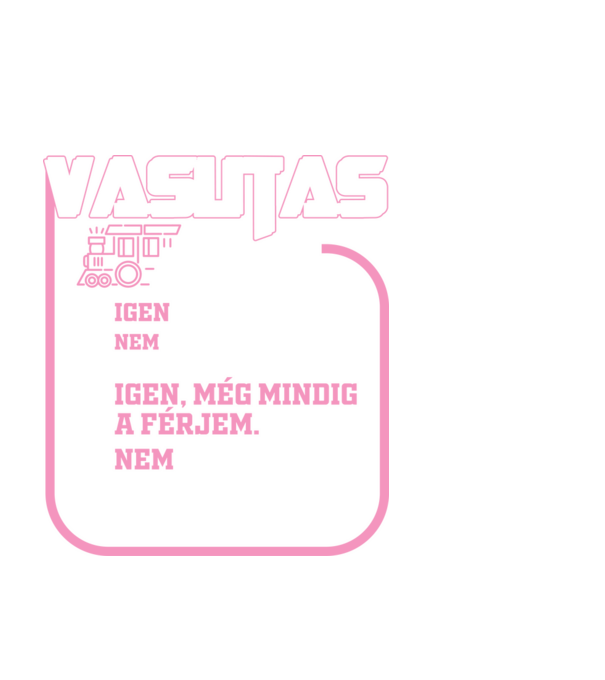 Feleség vasutas minta fekete pólón