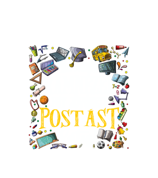 Jövőbeli postás minta fehér pólón