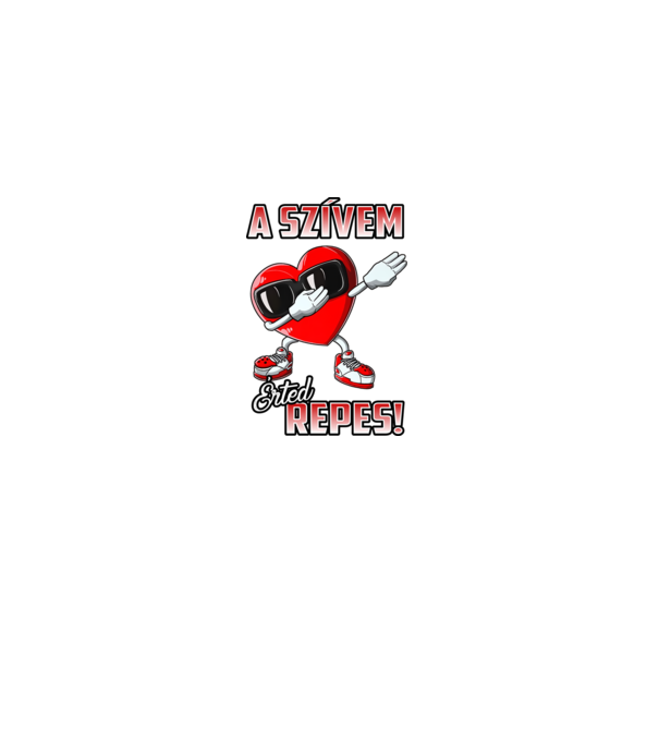 A szivem érted repes minta piros pólón