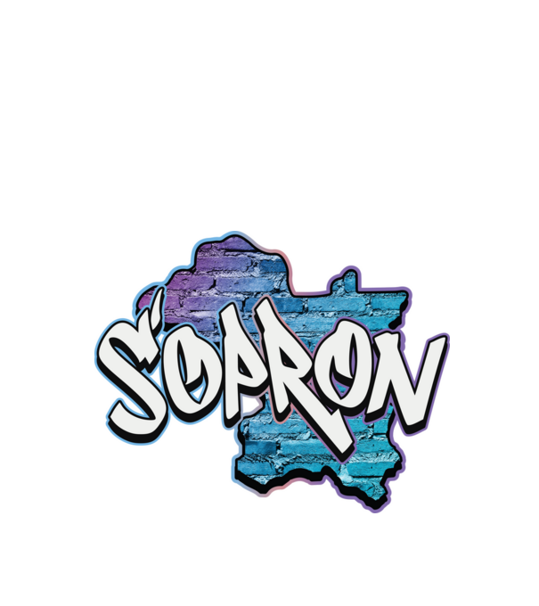 Graffiti Sopron minta fekete pólón