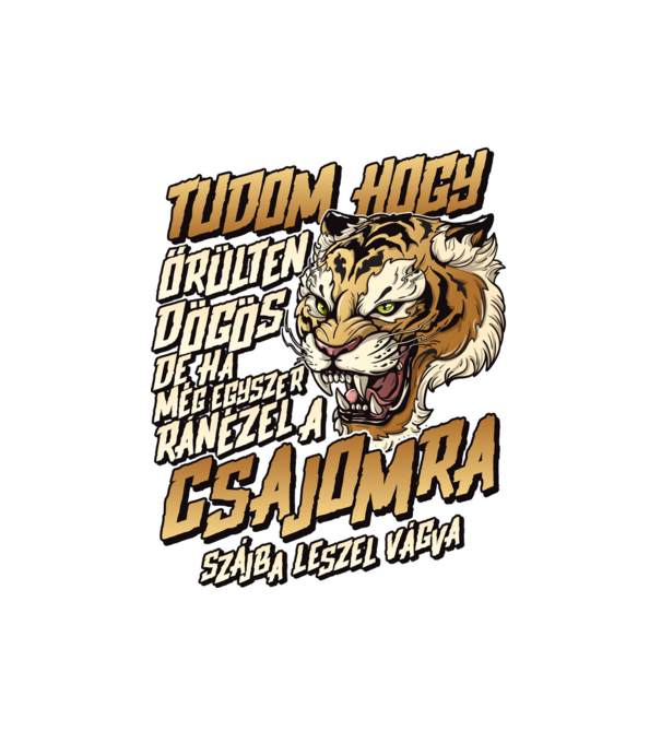 Őrülten dögös a csajom minta fehér pólón
