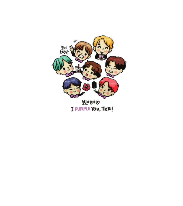 BTS chibi minta fehér pólón