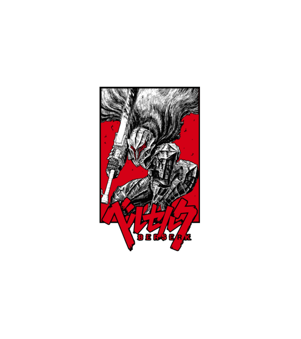 Berserk Guts minta fehér pólón