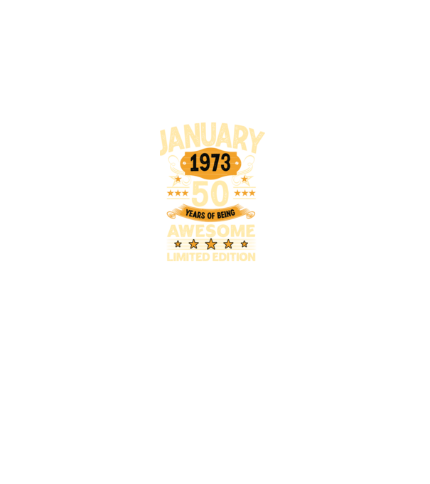 January 1973 50 years of being limited edition minta fekete pólón