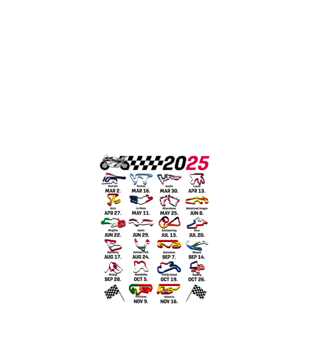MOTOGP 25 CALENDAR fehér alapra minta fehér pólón