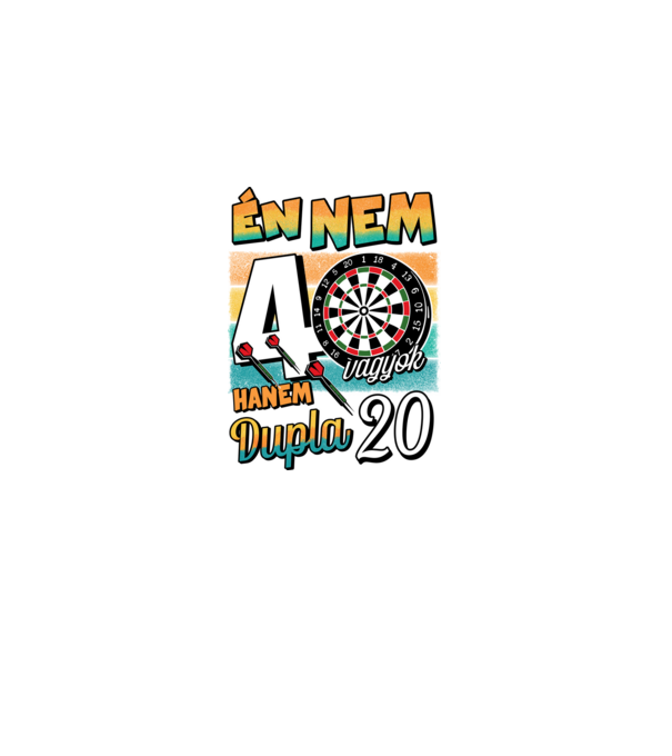 Darts Szülinap 40 éves minta fekete pólón