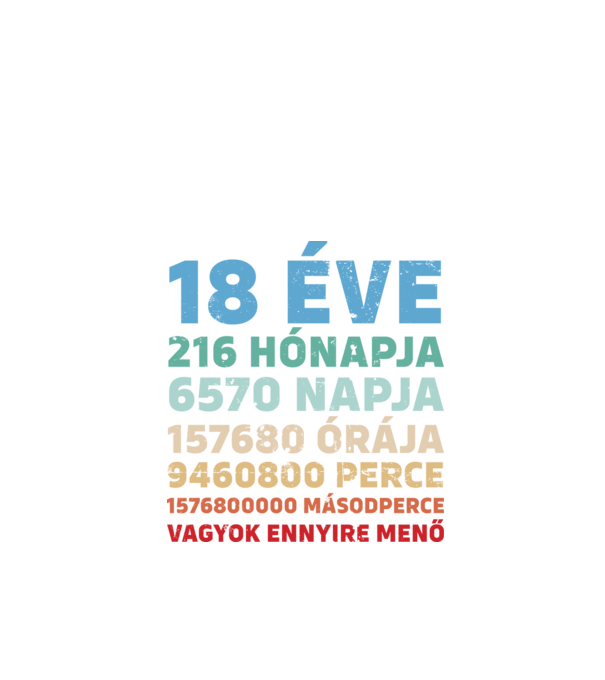 18 éve vagyok ennyire menő minta fekete pólón