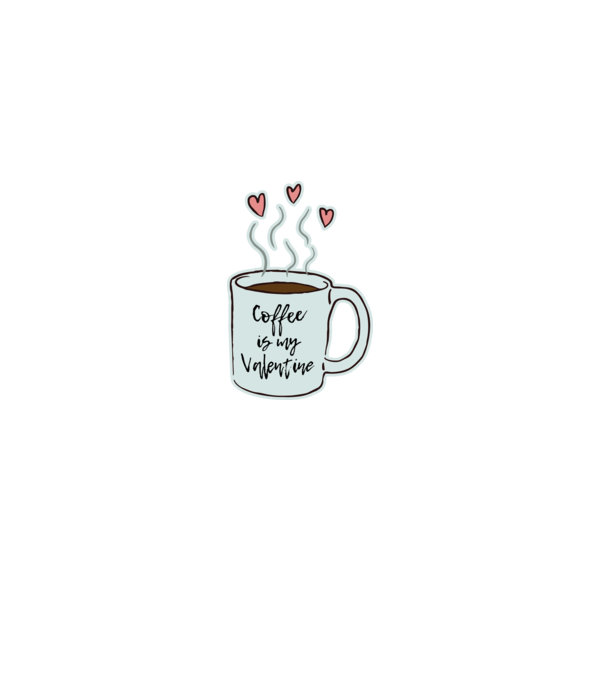 Coffee is my Valentine minta fehér pólón