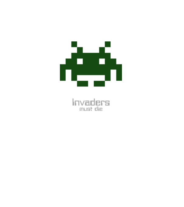 Invaders Must Die minta fehér pólón
