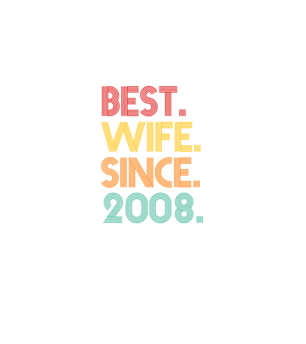 best wife since 2008 retro minta fekete pólón