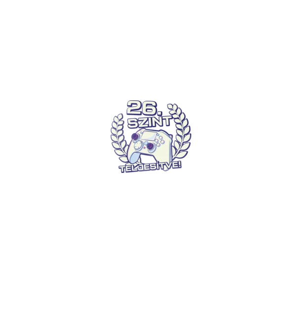 26. szint teljesítve minta fekete pólón
