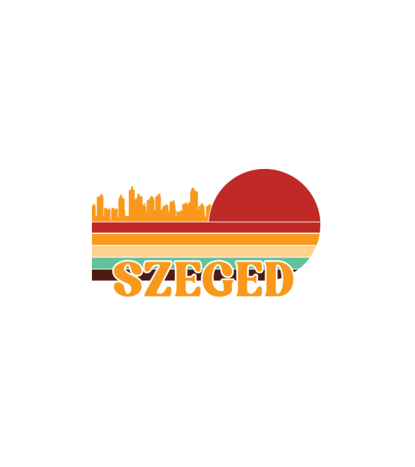 Szeged retro felirat minta fehér pólón