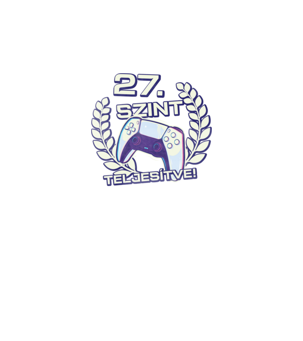 27. szint teljesítve PS5 v2 minta fekete pólón