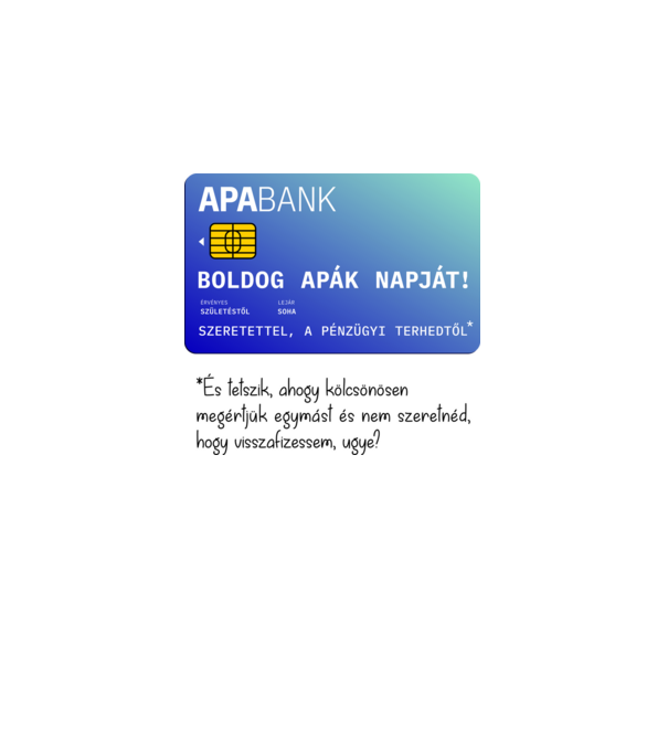 ApaBank minta világos rózsaszín pólón