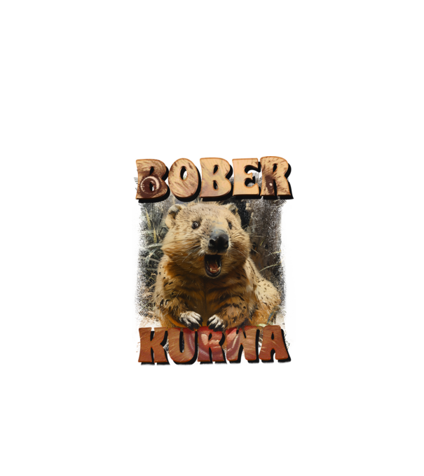 BOBER wombat minta fekete pólón