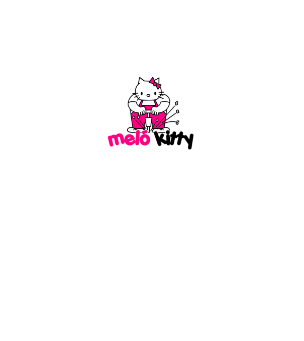Meló Kitty minta fehér pólón