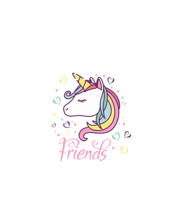 Unicorn Friend minta fekete pólón