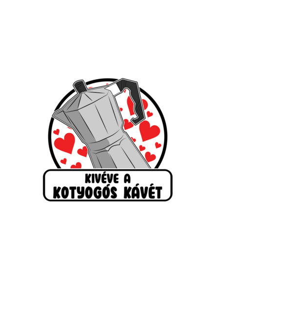Kotyogós kávé minta fekete pólón