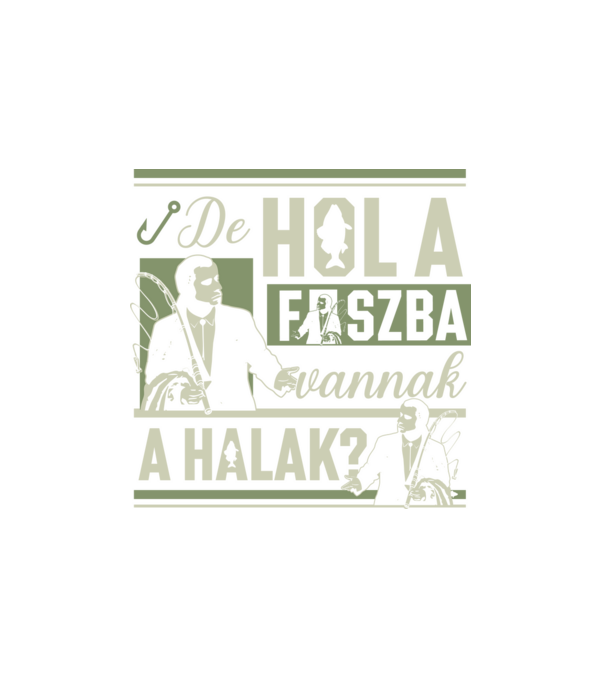 Hol a fszba vannak a halak minta fehér pólón