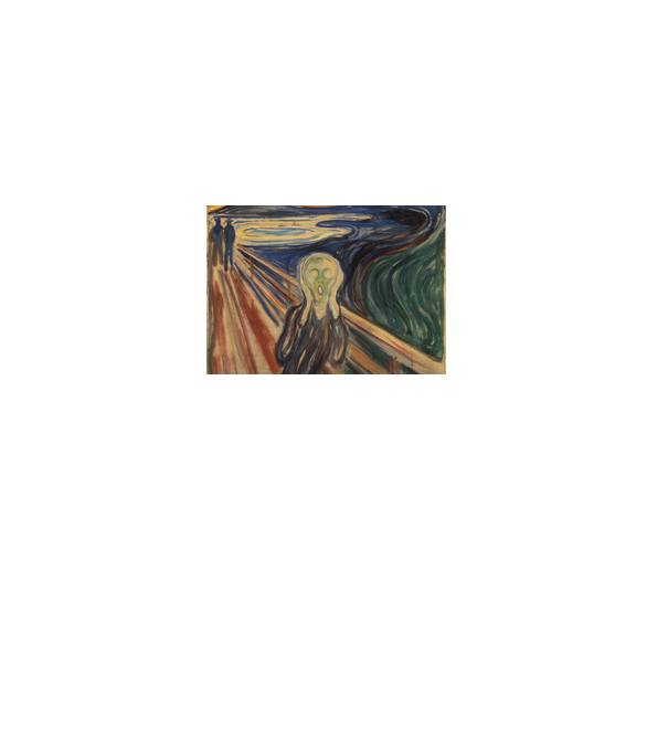 Munch Festmény Szájmaszk minta fehér pólón