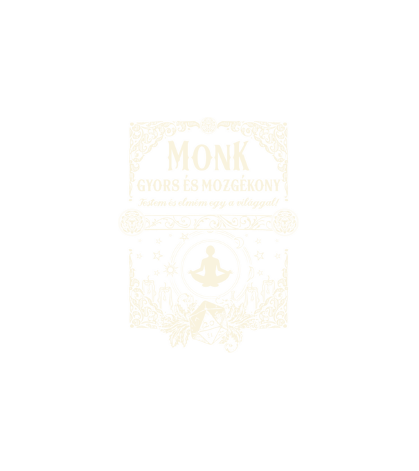 Dungeons and Dragons Monk minta fehér pólón