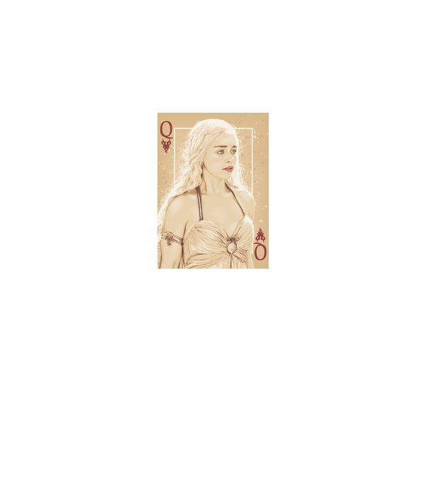 Queen Card minta fehér pólón