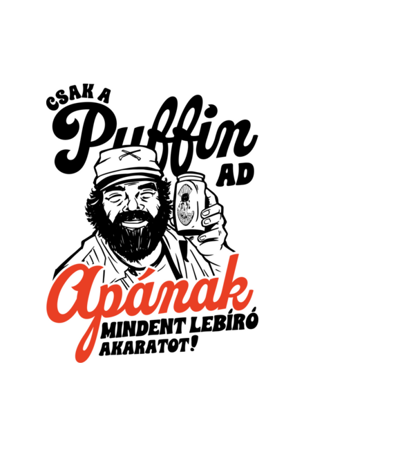 Csak a puffin Apa minta világoskék pólón