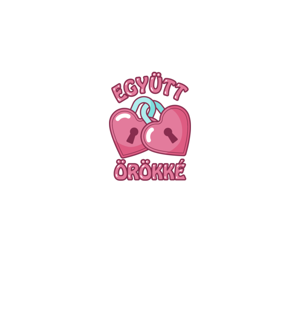 Együtt örökre szívlakatok minta szürke pólón