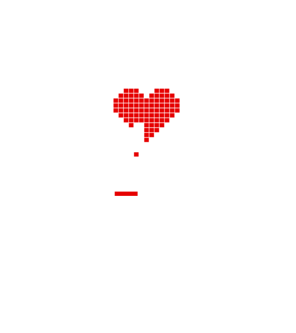 Heart game minta fehér pólón