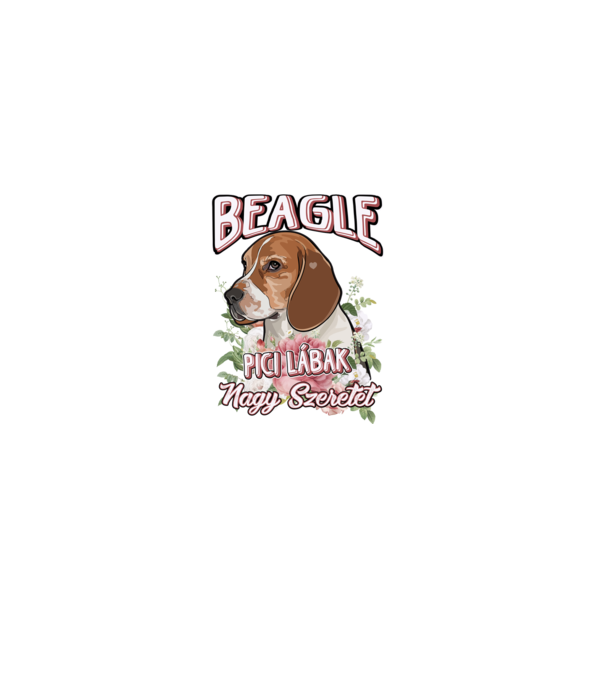 FLORAL DOGGO beagle minta fehér pólón