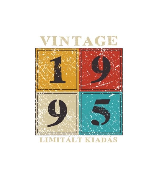 Vintage limitált - 1995 világos minta fehér pólón