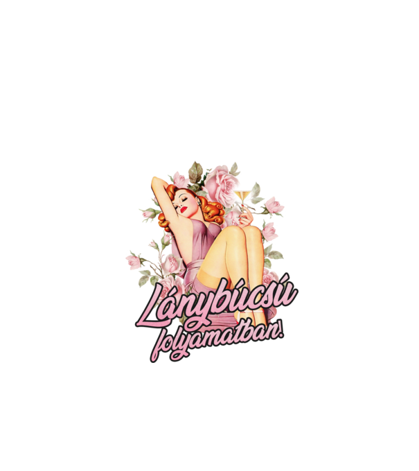 PinUp lánybúcsú vintage minta fekete pólón