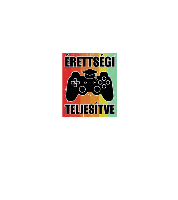 Érettségi teljesítve retro gamer minta farmerkék pólón