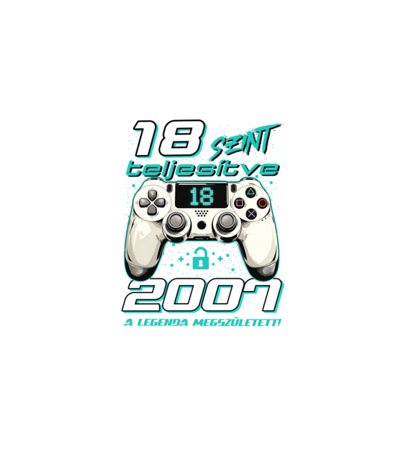 Gamer szülinap 18 éves minta sötétkék pólón