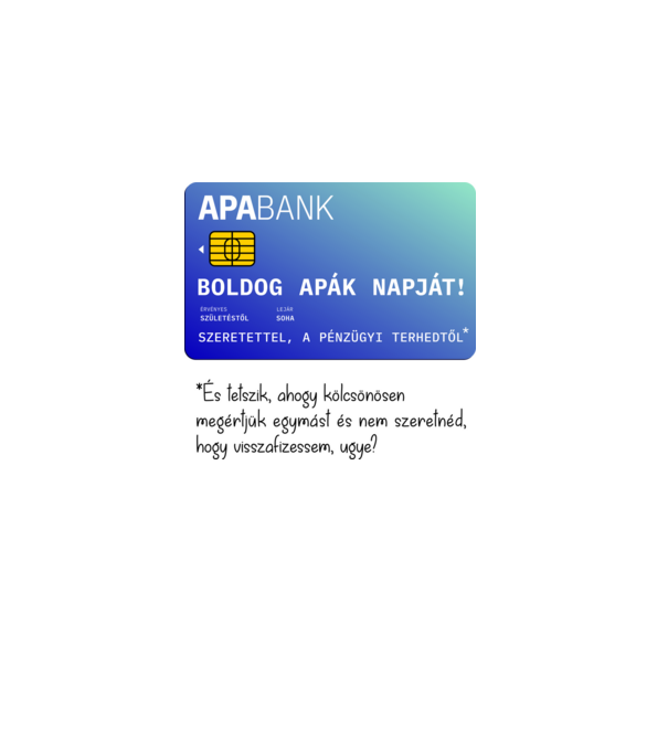 ApaBank minta fehér pólón