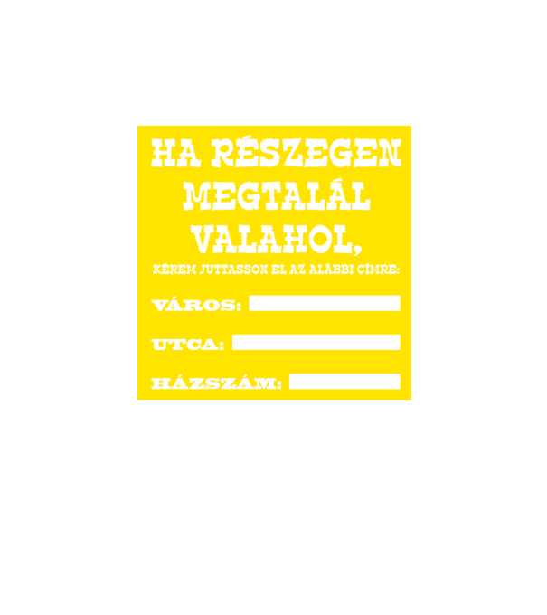 Részeg minta fekete pólón