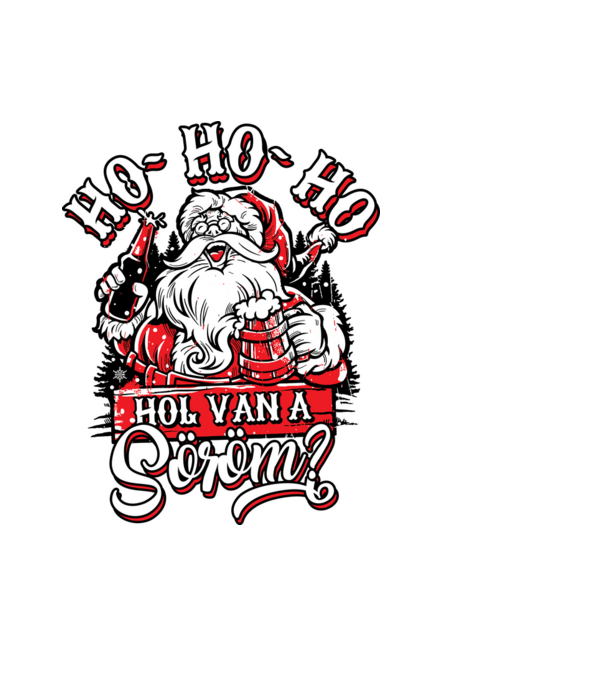 HoHoHo Hol van a söröm minta fekete pólón