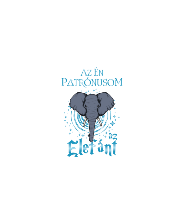 Az én patrónusom ELEFÁNT minta fekete pólón