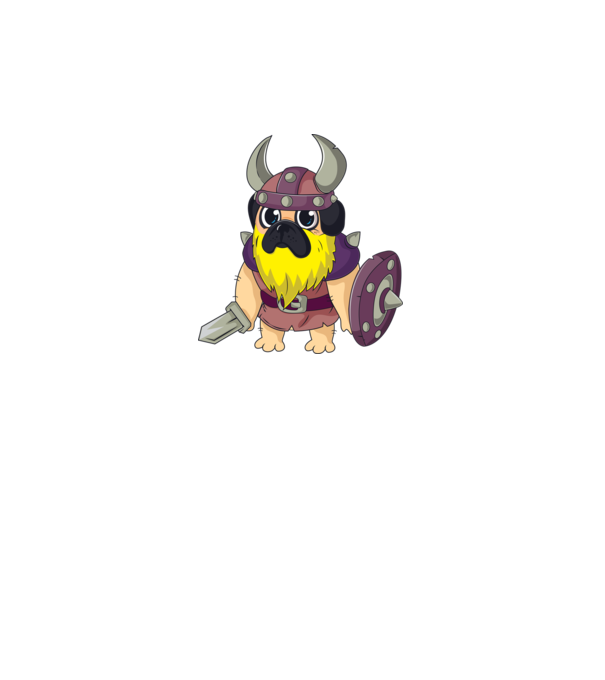 Viking mopsz minta fehér pólón
