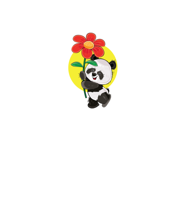 Panda szerelem minta fekete pólón